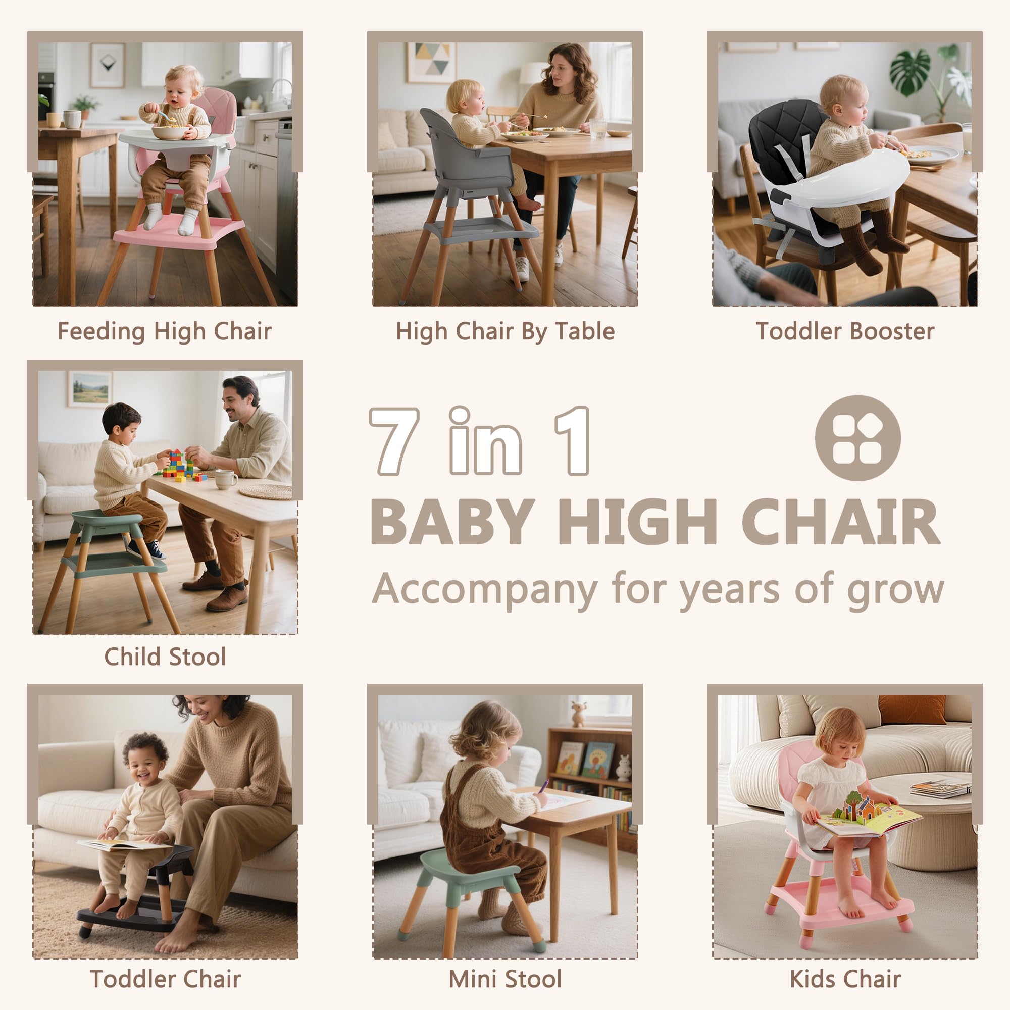 Kinder King 7 in 1 Baby High Chair for Babies