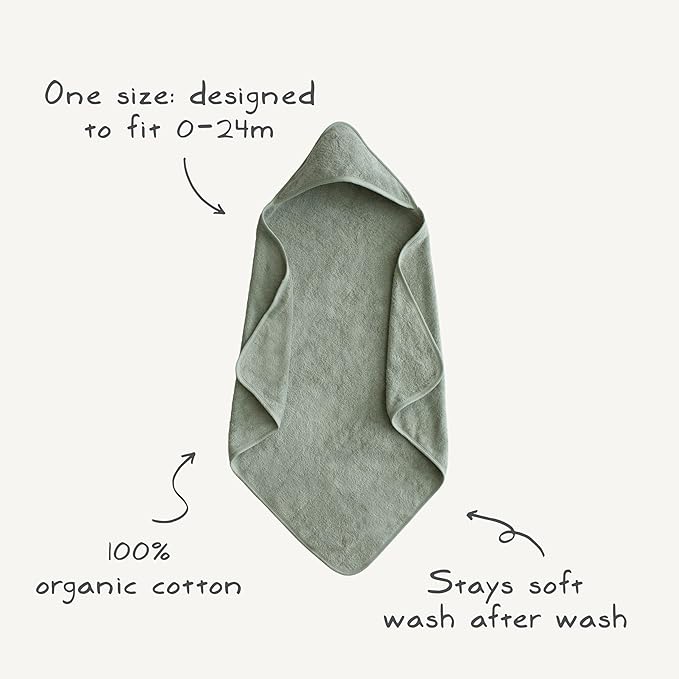 mushie Baby Hooded Towel | Organic Cotton (Tradewinds)