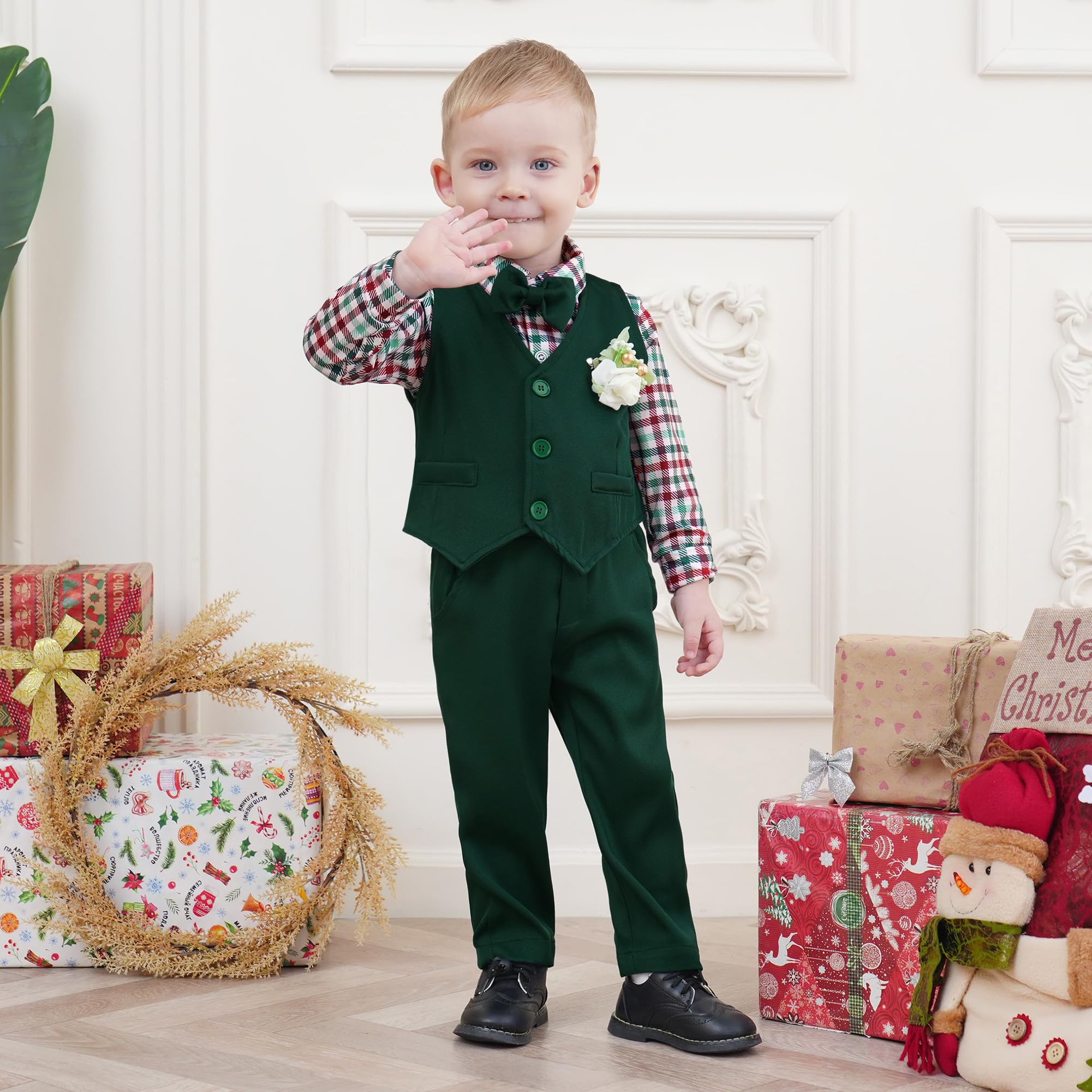 SANMIO Baby Boy Christmas Outfit Baby Formal Suit Set 0-24M