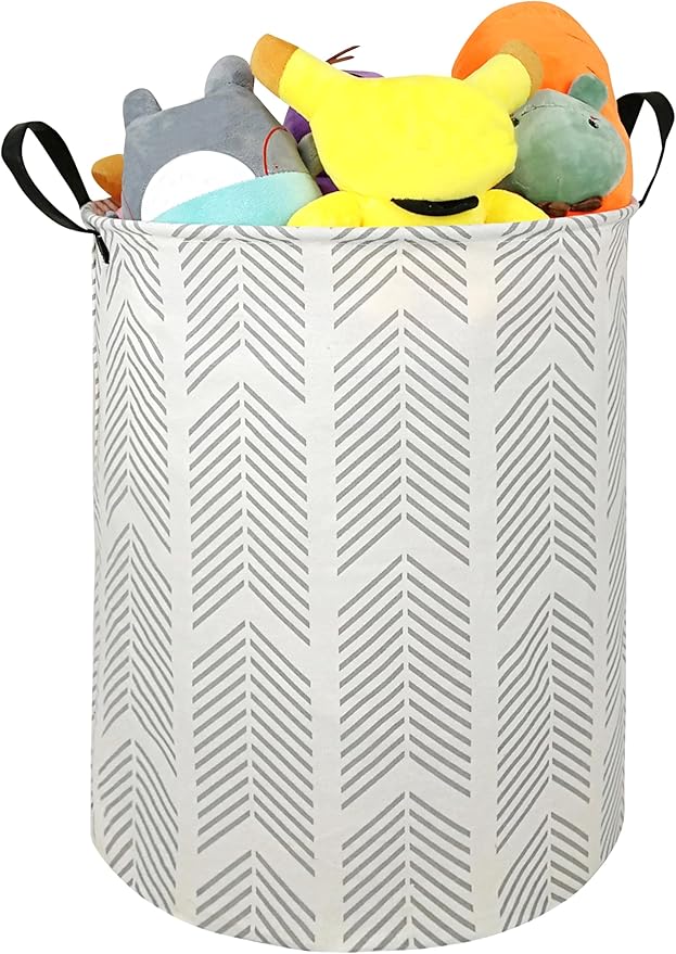 Round Laundry Hamper Storage Basket Laundry Organizer Hamper Storage Bins Clothes and Toys Box Nursery Hamper Gift Basket For Kids with Handles