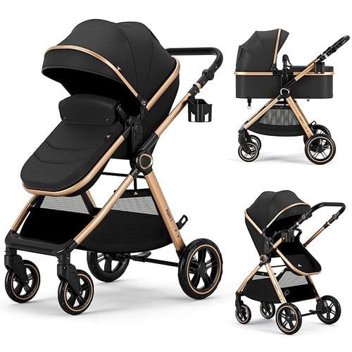Accombe 2-in-1 Convertible Baby Stroller for Newborn to Toddler