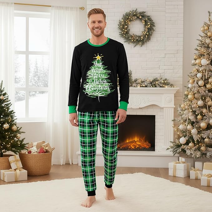 Awoscut Family Christmas Pajamas Matching Pajamas for Family, Xmas PJs Sets Holiday Sleepwear
