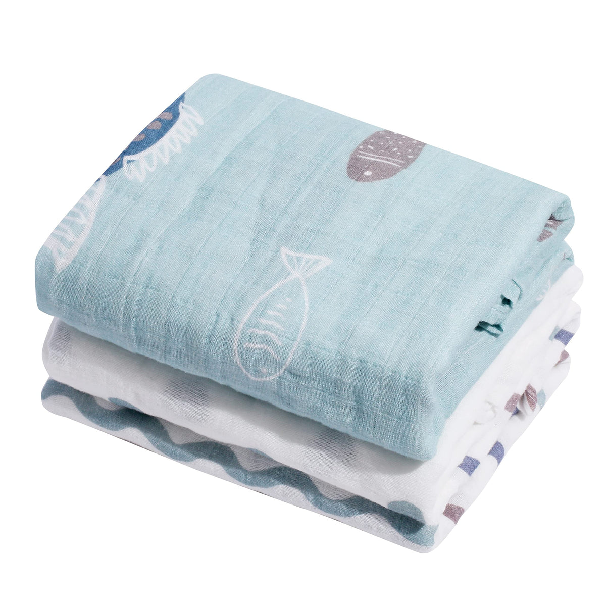 ONLYCUBBYA Muslin Baby Quilt 100% Cotton Newborn Blanket 47" X 47" 2 Layers Muslin Swaddle for Boy and Girl (Brown)