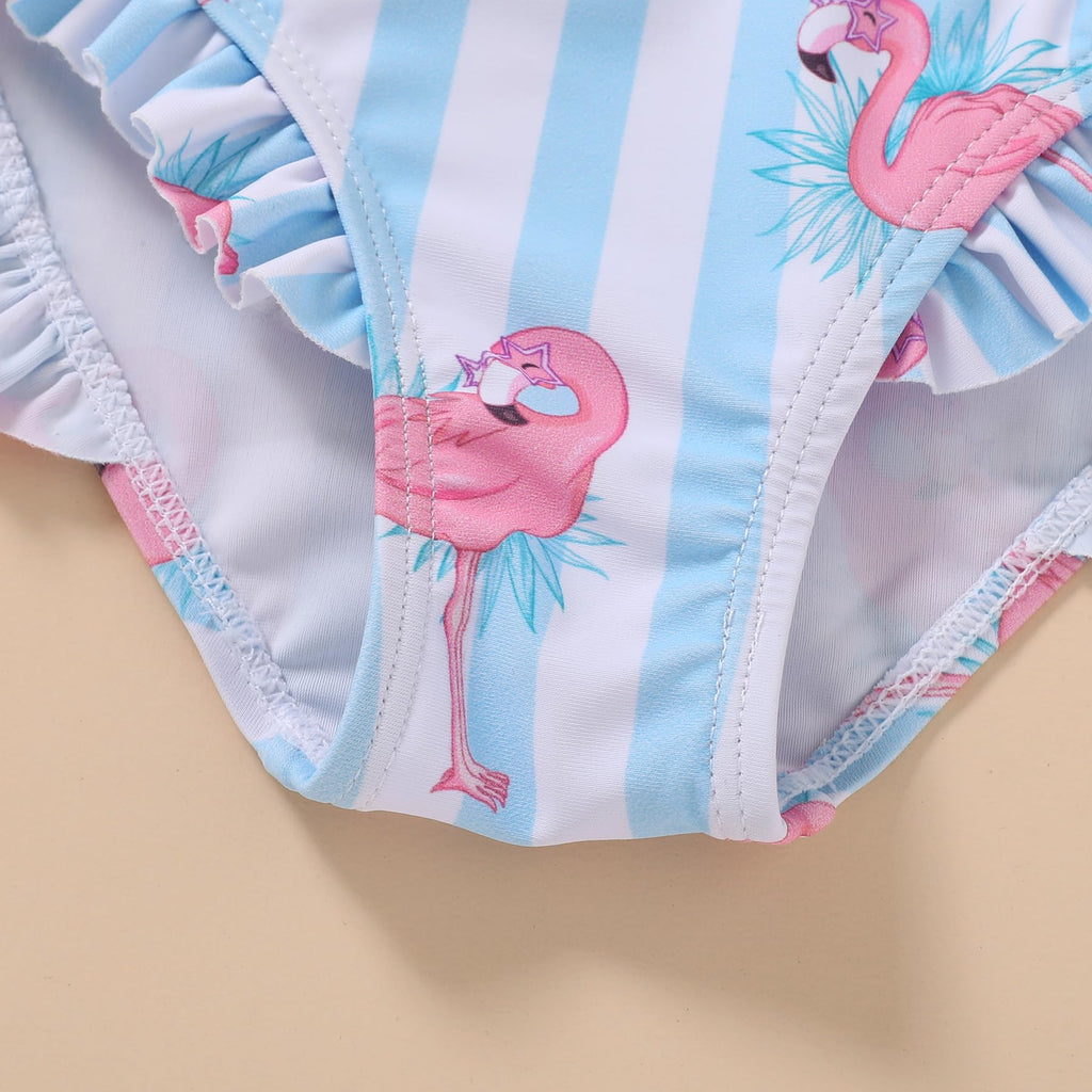MAMAMI Toddler Swimsuit Girl Color Block Stripe Two Pieces Swimwear Baby Girl Summer Beach Bathing Suits