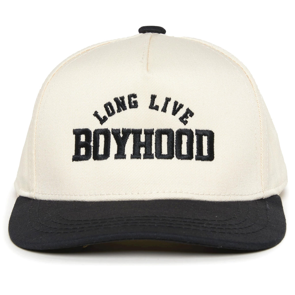Baby 2 Tone Trucker Snapback Hat - Long Live Boyhood - Black/Beige