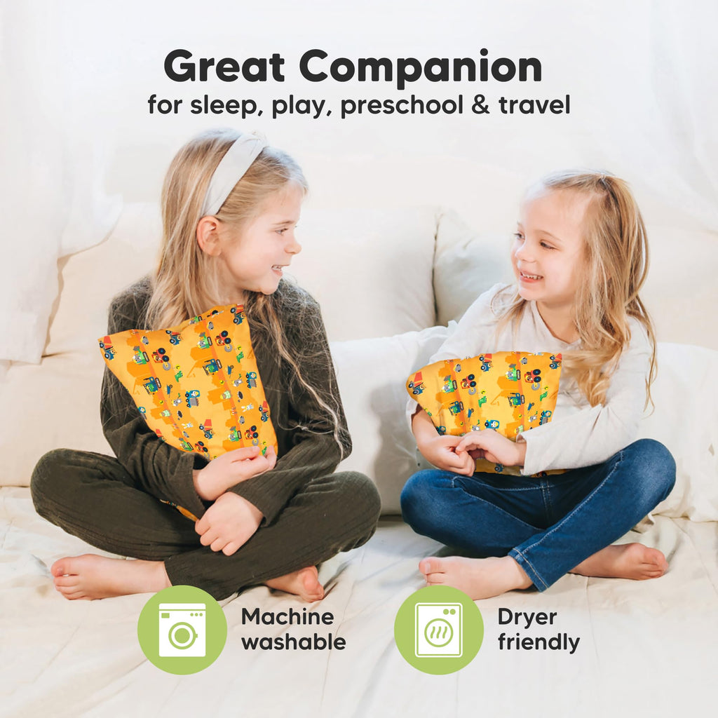 Mini Toddler Pillow with Pillowcase, 9x13 My Dreamy Pillow(Little Builders)