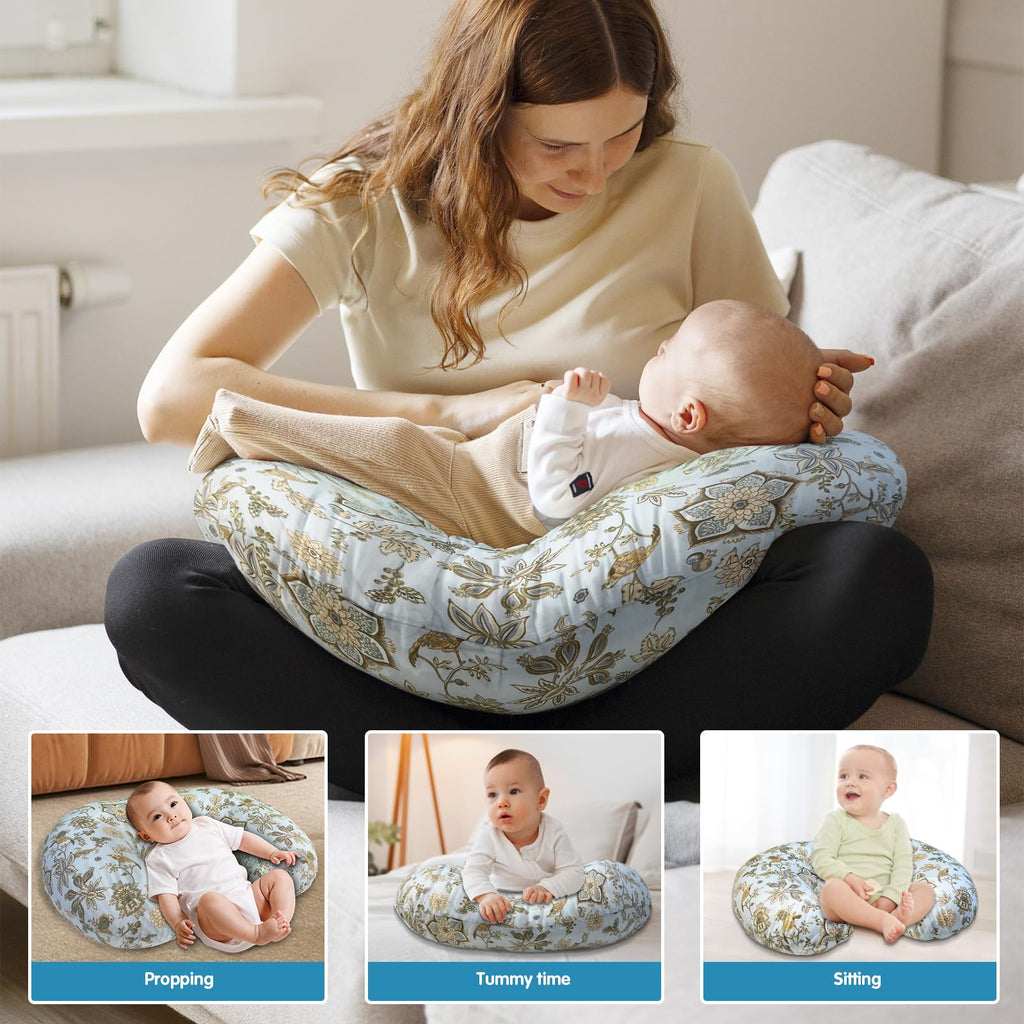 x-vesolje Nursing Pillow, Breastfeeding Pillow with Removable Cover, Ergonomic Breast Feeding Pillow, Baby Feeding Support Pillow for Mom Easier Breastfeeding- Original Size/Boho Garden