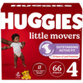 Huggies Little Movers Baby Diapers, Size 4 (22-37 lbs), 66 Ct, Packaging May Vary
