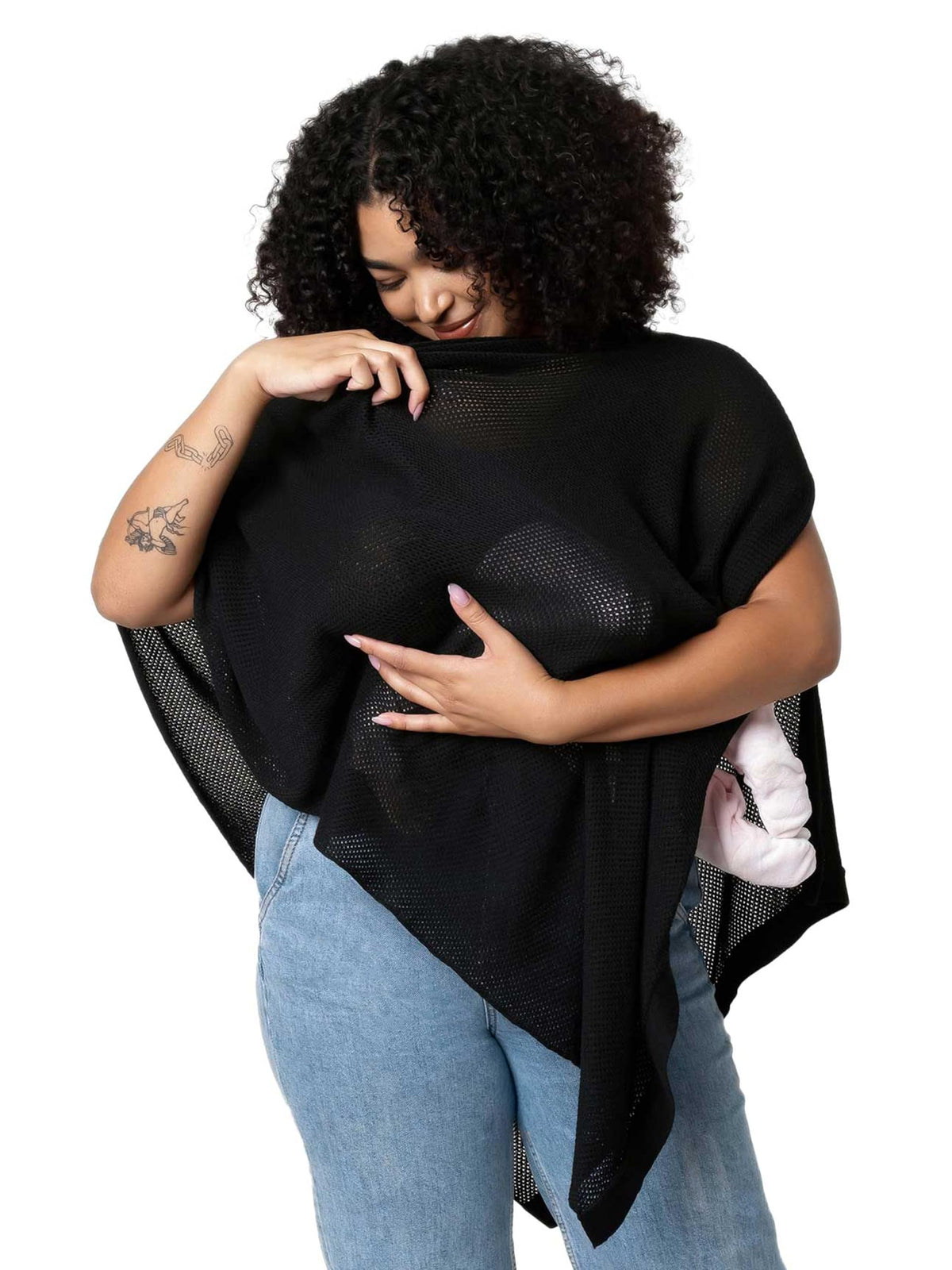 We are Amma | The Cocoon™ - Newborn Essentials Must Haves: Nursing Cover for Breast Feeding Essentials | Nursing Sweater Used as Breastfeeding Cover (Navy, One Size)