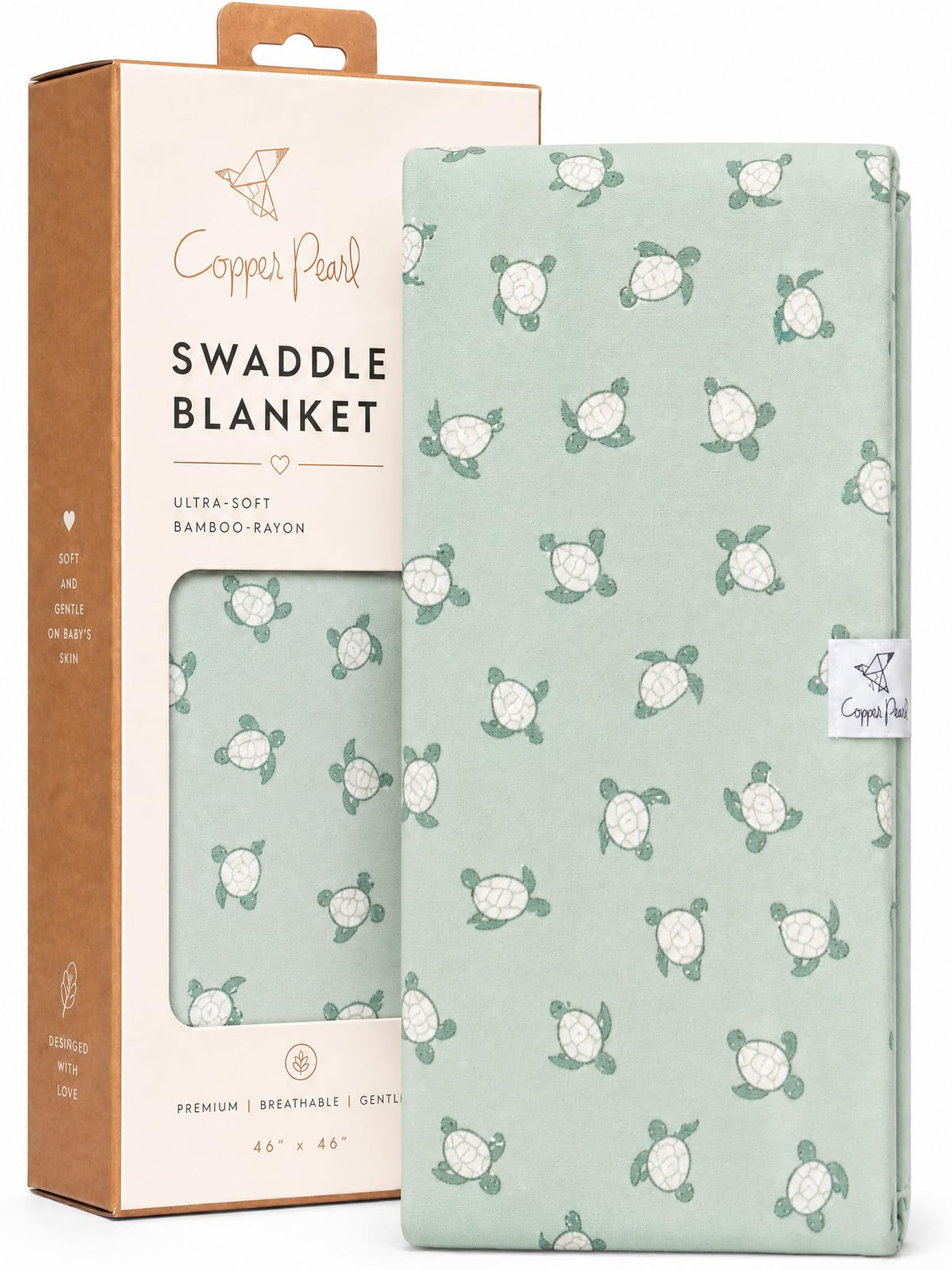 Copper Pearl Swaddle Blankets for Newborns | Soft Stretchy Receiving Blankets for Boys and Girls | Large 46 x 46 Inch Baby Blankets | Lightweight and Breathable Swaddles | Strawberry
