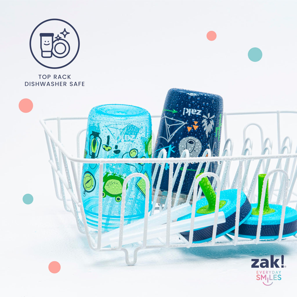Zak Designs Lilo and Stitch Kelso Leak-Proof Toddler Straw Cups, 3pc Set