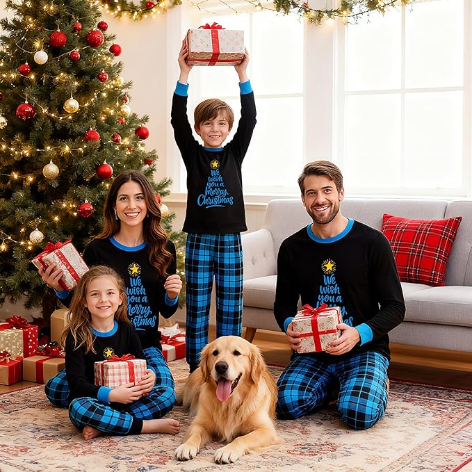 Awoscut Family Christmas Pajamas Matching Pajamas for Family, Xmas PJs Sets Holiday Sleepwear