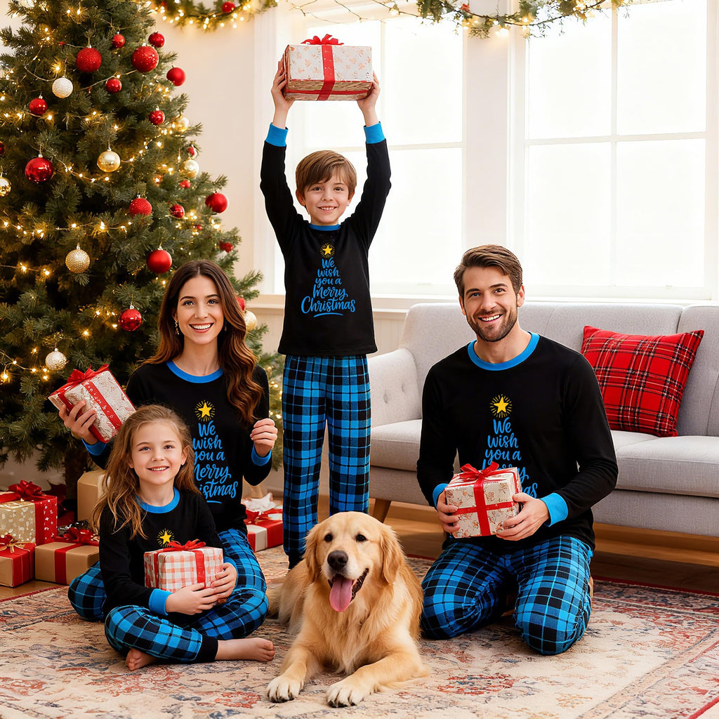 Awoscut Family Christmas Pajamas Matching Pajamas for Family, Xmas PJs Sets Holiday Sleepwear (on-25, Kids, 6 Years)