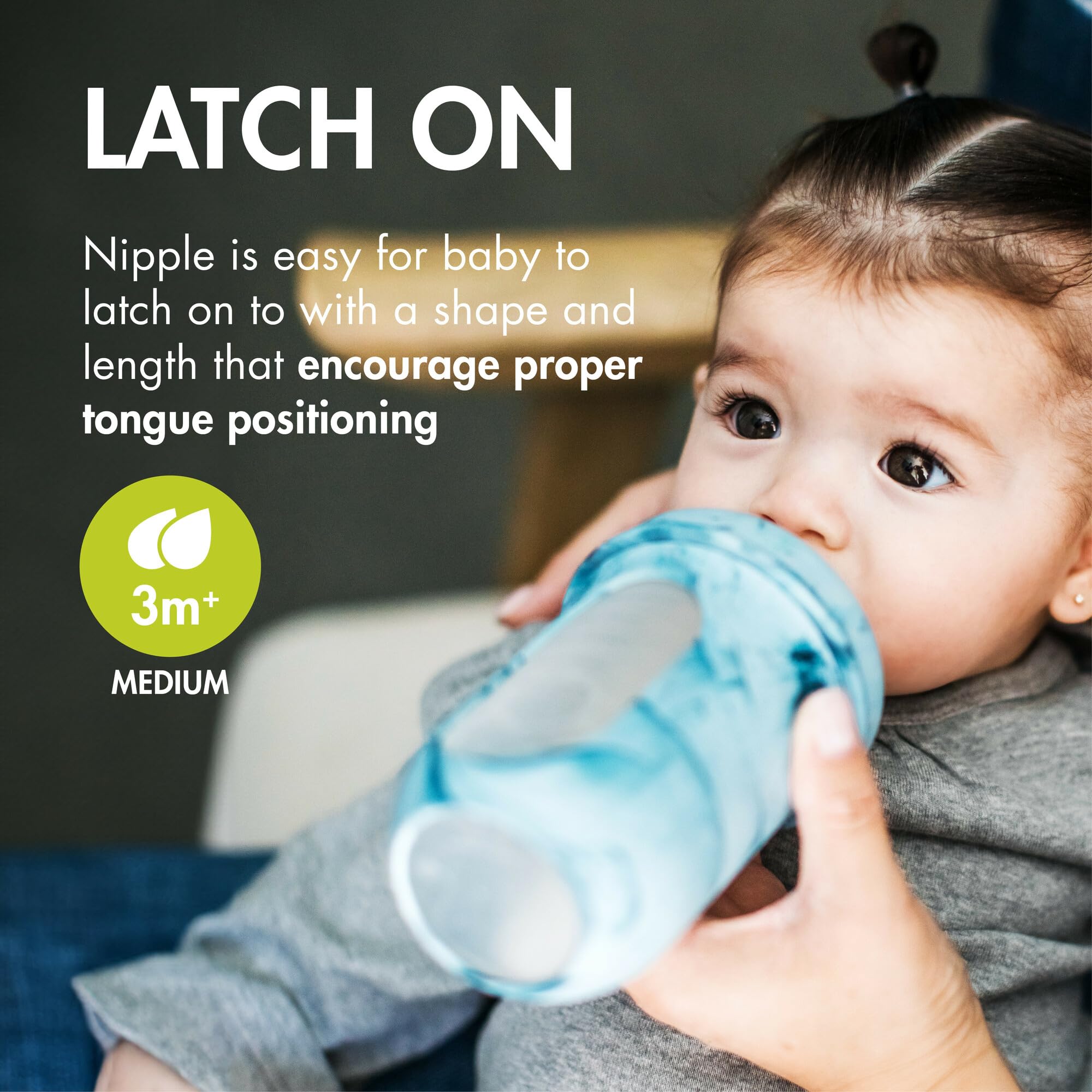 Boon Nursh Silicone Baby Bottles - Medium Flow - Tie Dye - 8 Oz - 3 Count