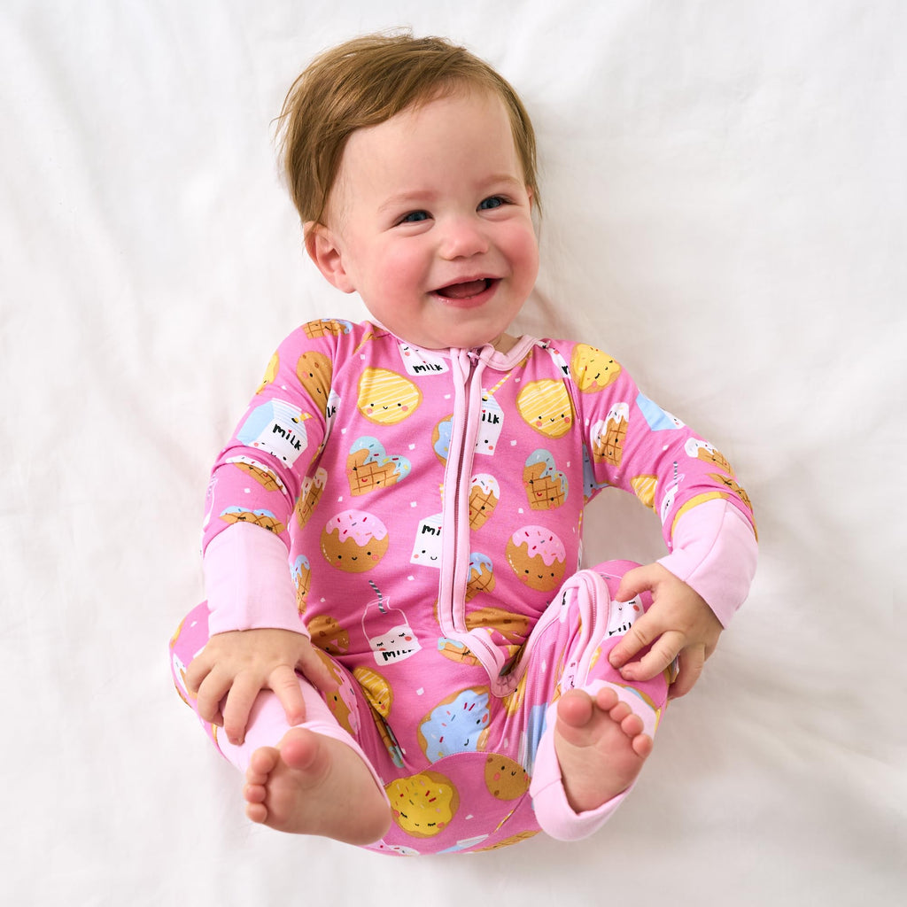 Little Sleepies Baby Pajamas, Pink Cookies & Milk, 6-12M
