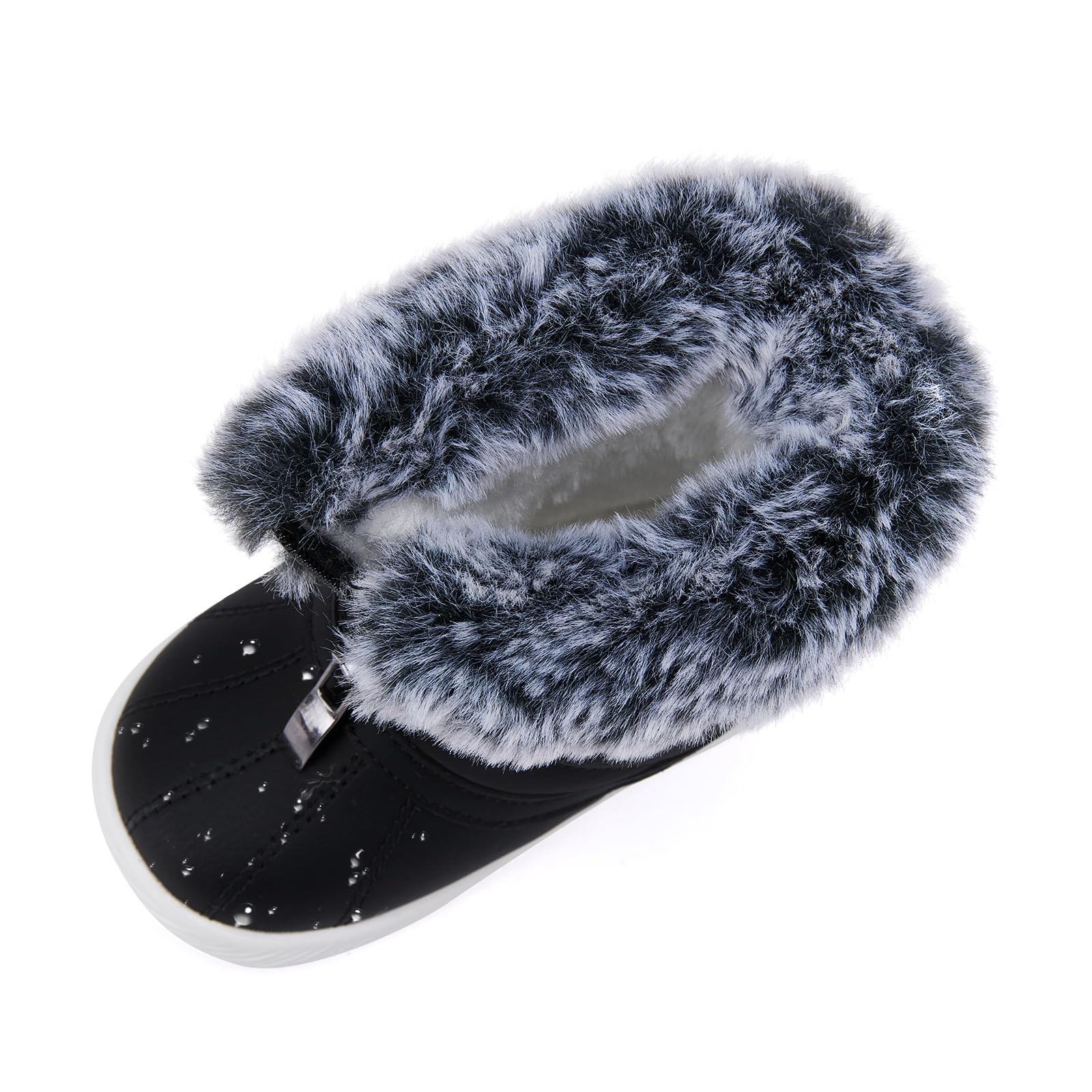 BMCiTYBM Baby Snow Boots Waterproof Infant Boy Girl Winter Booties Nonslip Lightweight Outdoor Warm Shoes for First Walkers 6 9 12 18 24 Months Black Size 18-24 Months Toddler