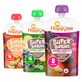 Happy Tot Organics Stage 4 Baby Food Pouches, Gluten Free, Vegan Snack, Super Bellies, Fruit & Veggie Puree, Variety Pack, 4 Ounce (Pack of 16), Amazon Exclusive