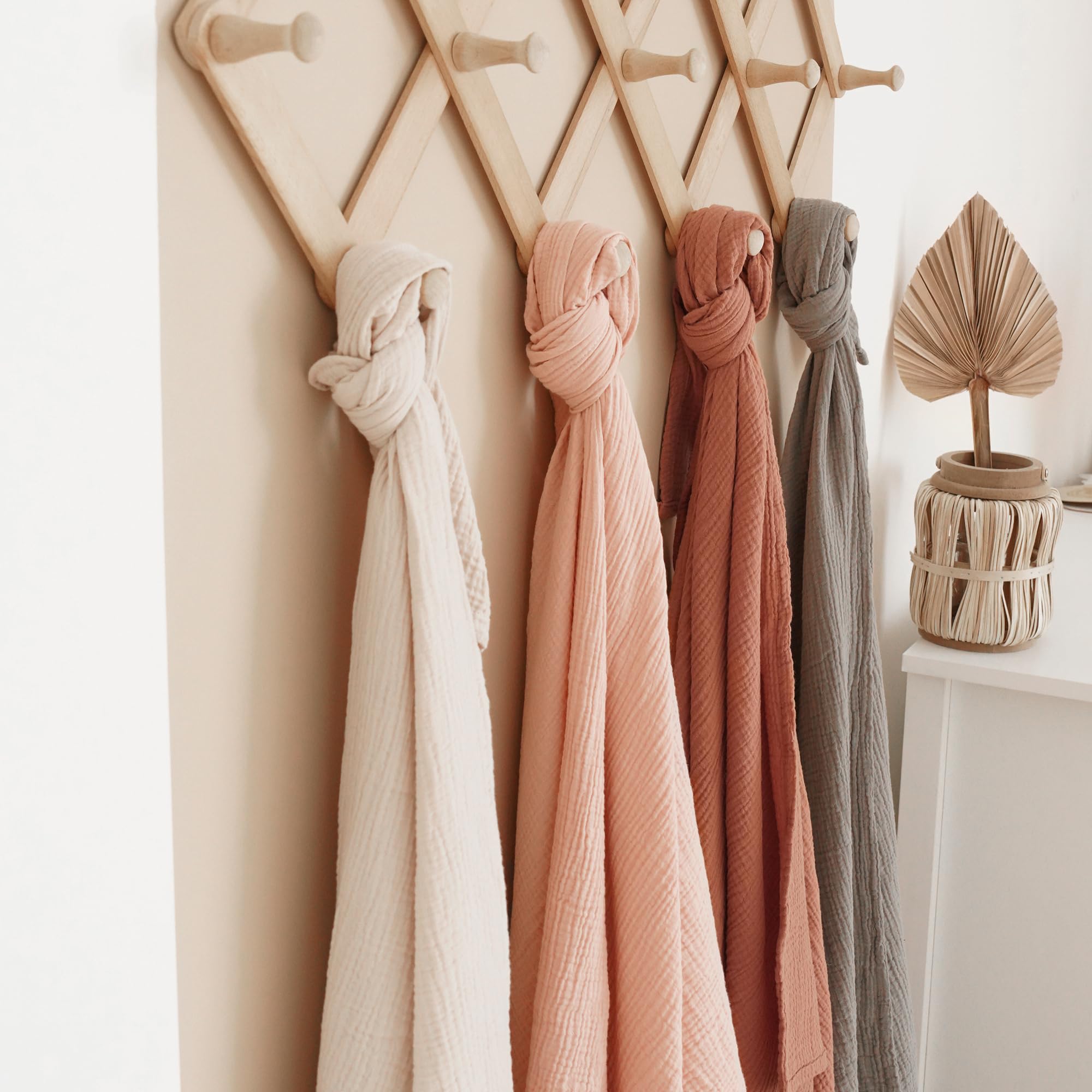 Konssy 2 Pack Muslin Swaddle Blankets, 100% Cotton Receiving Blankets