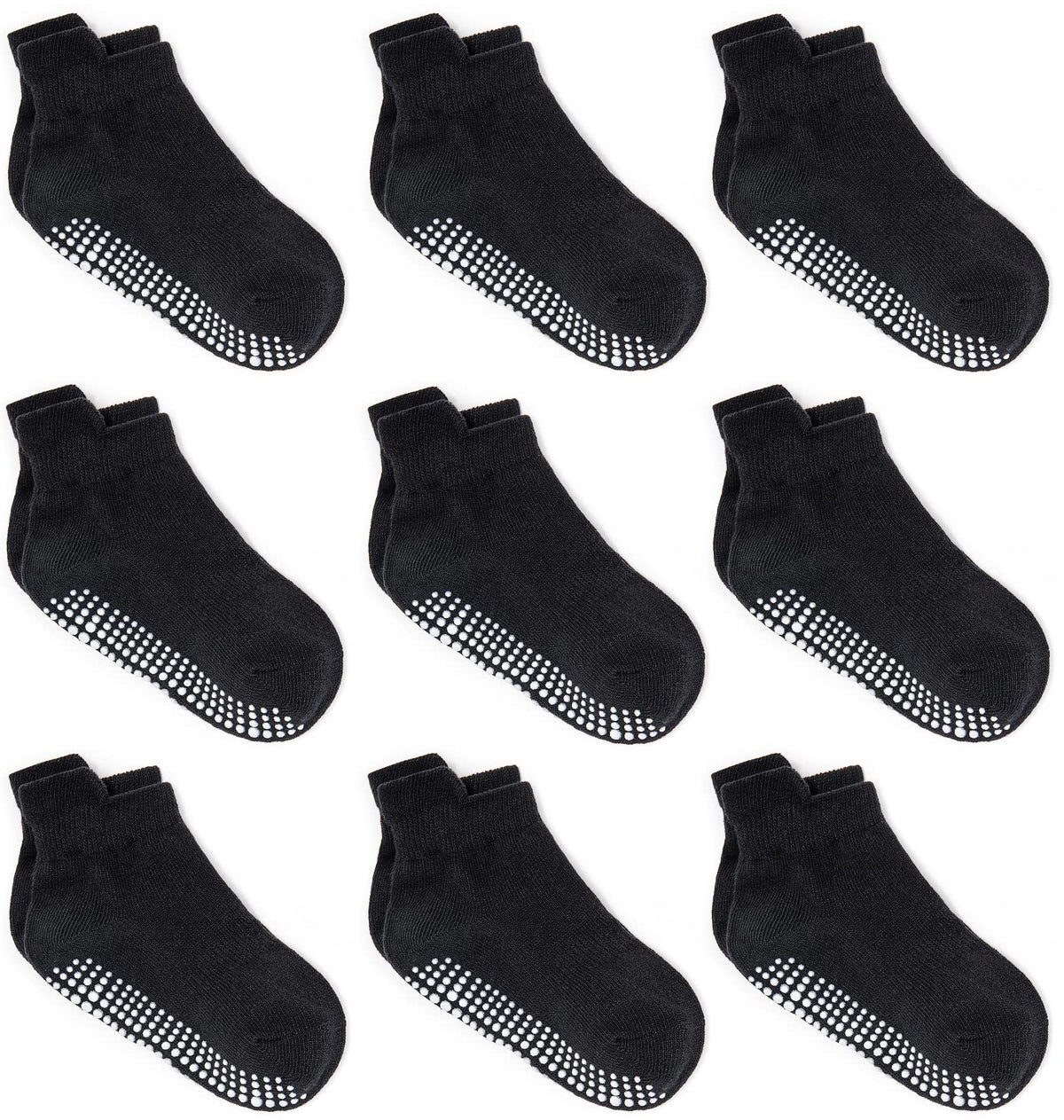 ZAPLES Baby Boys Non Slip Grip Ankle Socks with Non Skid Soles for Infants Toddlers Kids, 12 Pairs, Stripes Assort, 8-10 Years