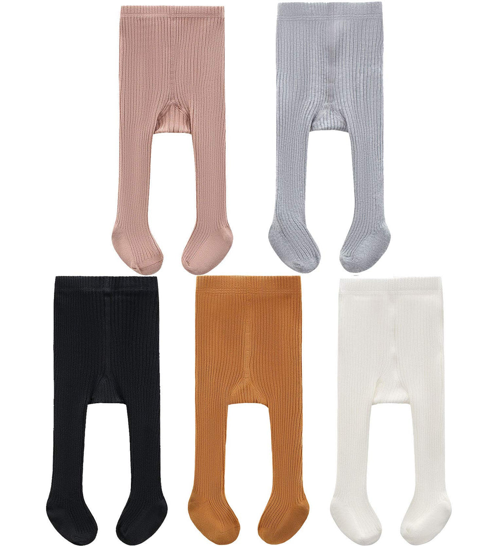 CECORC Baby Tights – Thick Toddlers Girl Leggings– Cable Knit Cotton Stockings,Grey Baby Leggings, (2-3 years, 5 pack (black+white+grey+lightpink+ginger))