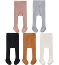 CECORC Baby Tights – Thick Toddlers Girl Leggings–Seamless Cable Knit Cotton Stockings – Infants Pantyhose 5 Pack, 0-6 Months, White+Black+Lightpink+Ginger+Grey