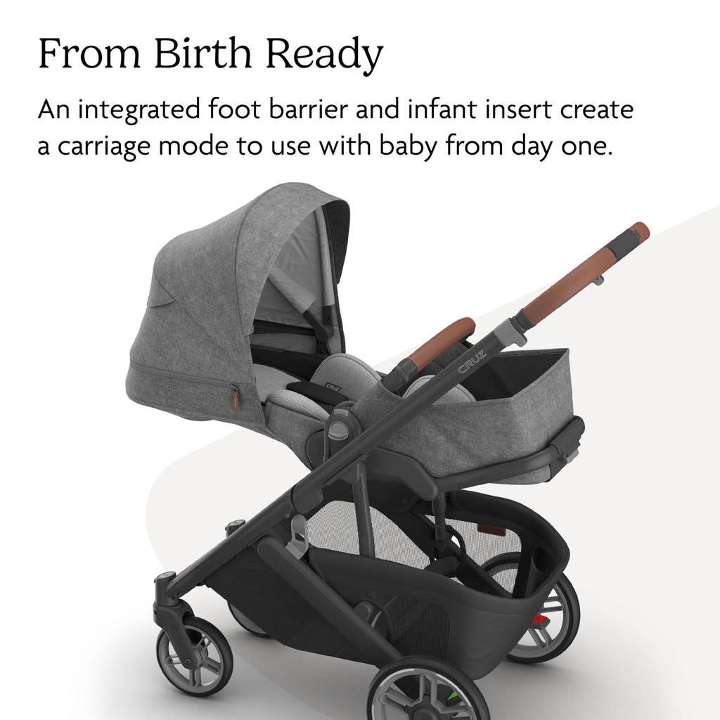 UPPAbaby Cruz V3 Full-Size, from Birth, Car Seat Compatible - Greyson