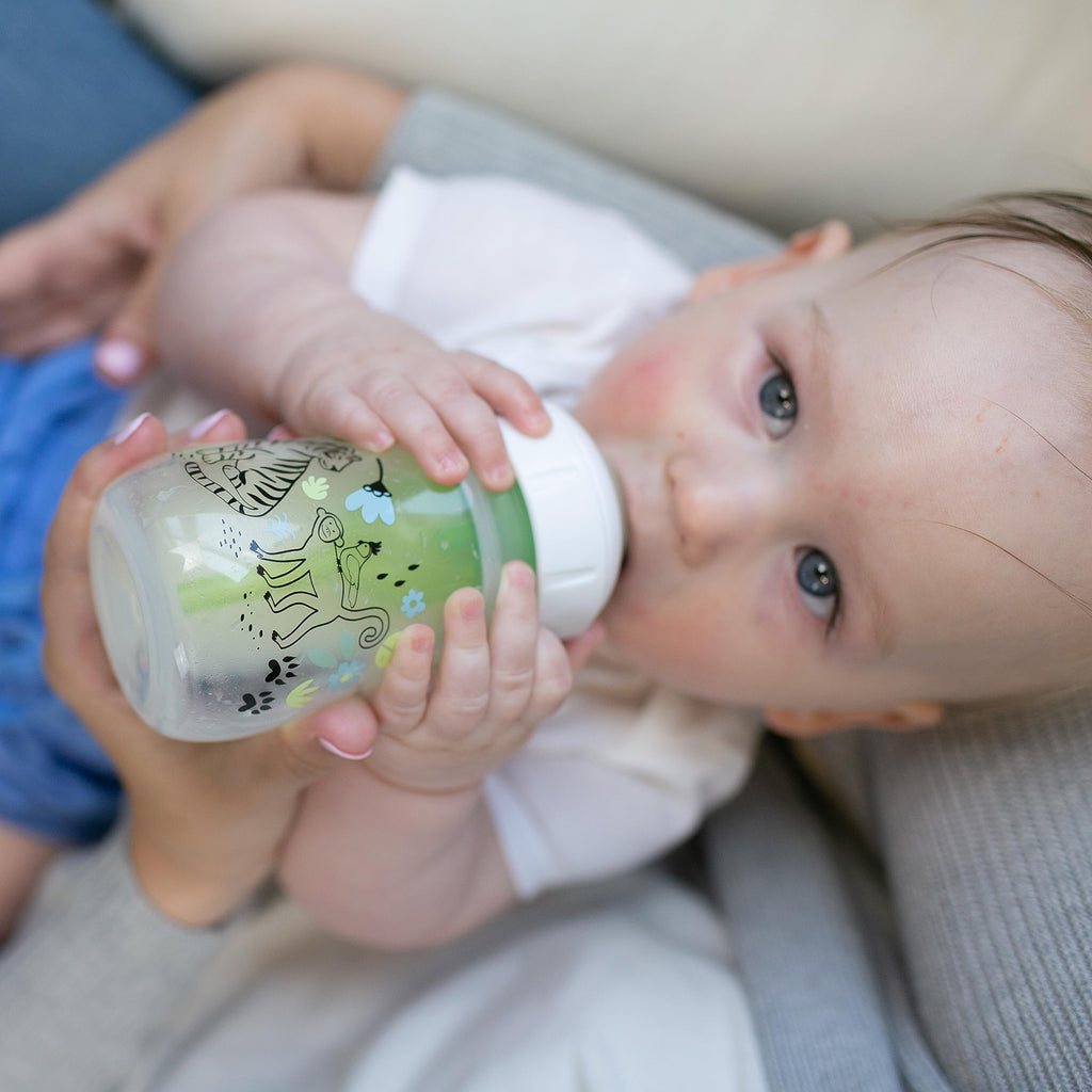 Dr. Brown's Anti-Colic Options+ Wide-Neck Baby Bottles, Jungle, 2-Pack