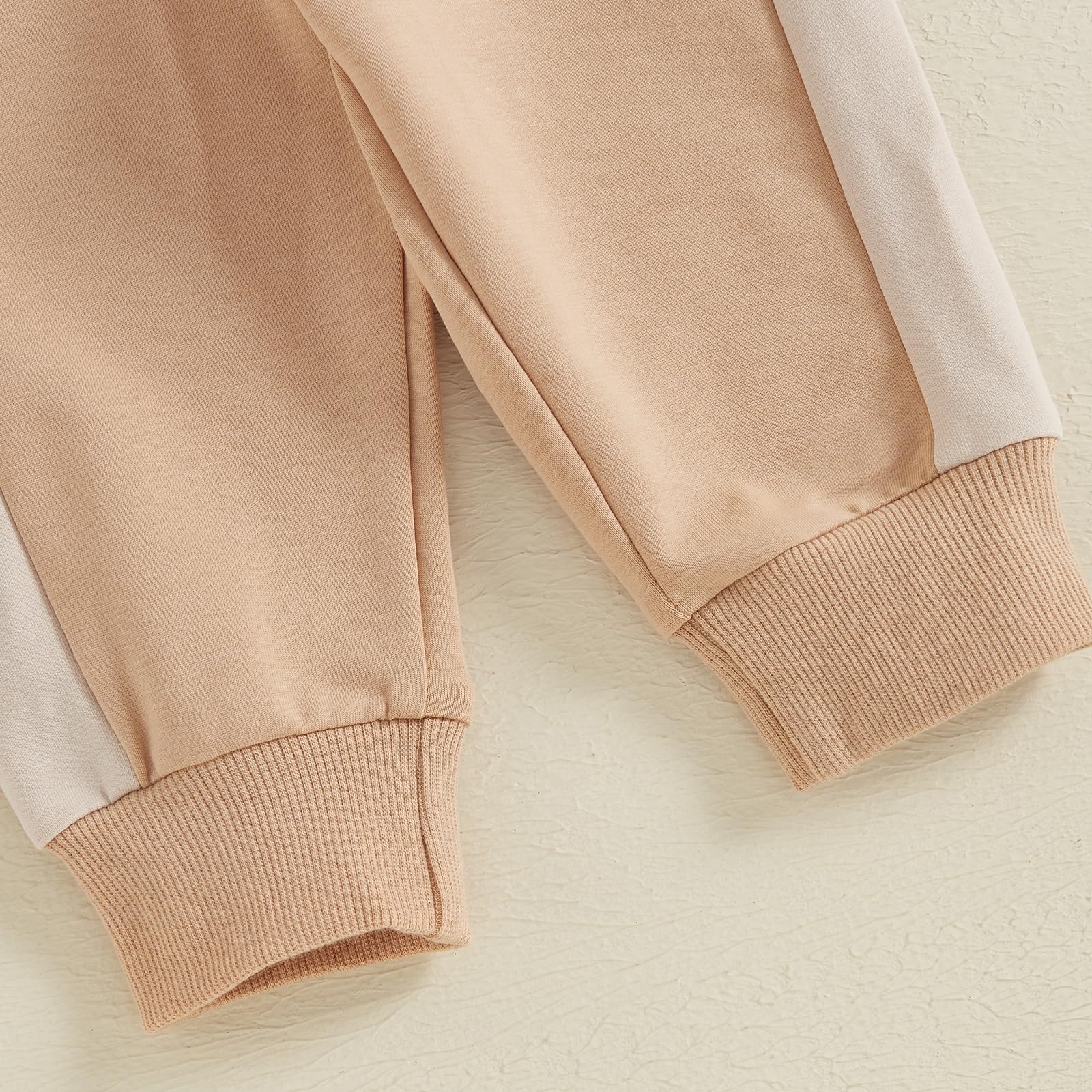 Lucikamy Toddler Baby Boy Fall Outfits Long Sleeve Crew Neck Pullover Sweatshirt + Jogger Pants Set Infant Winter Clothes (B-Khaki Apricot, 6-12 Months)