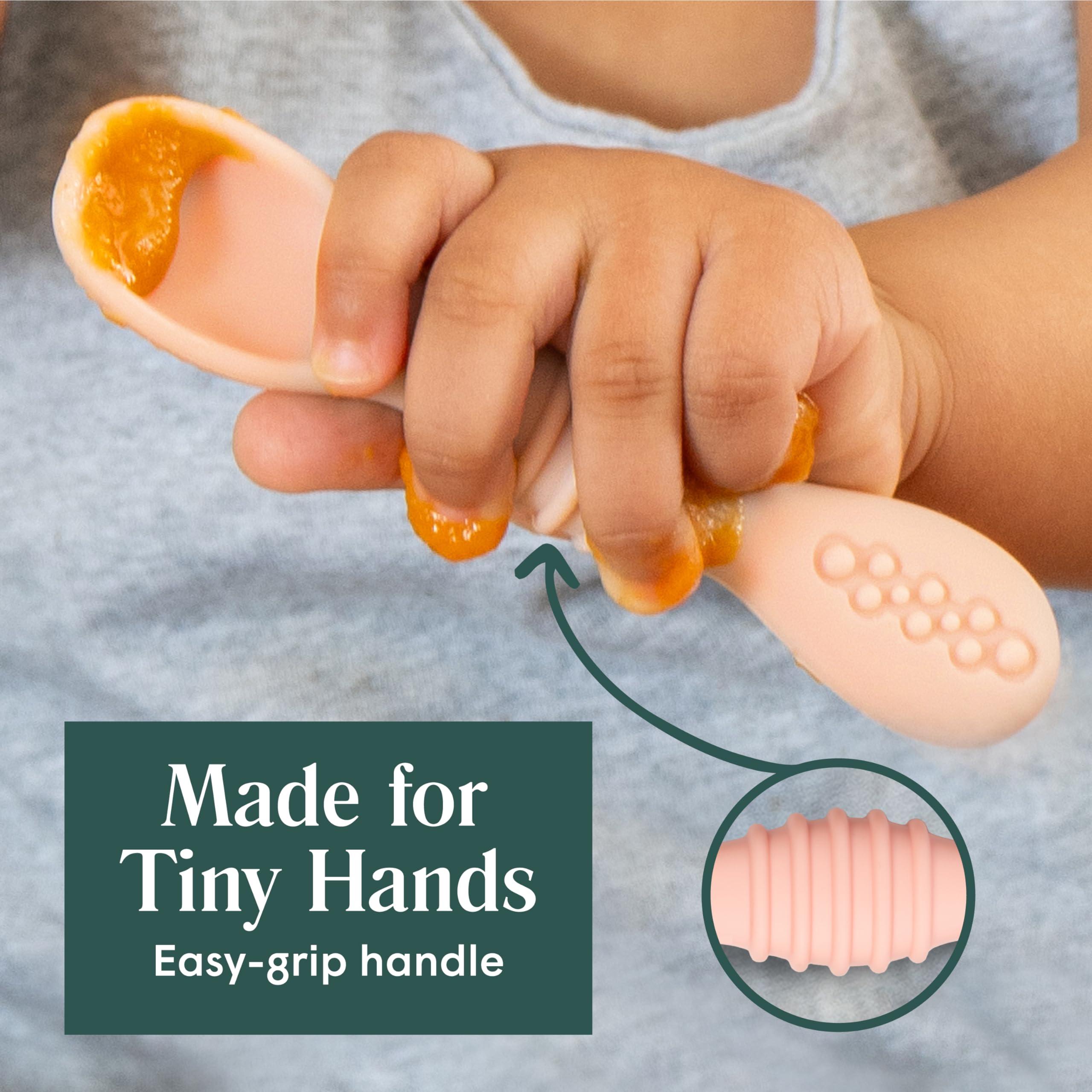 Simka Rose Baby Bowl and Spoon Set, Baby Bowls Suction for Toddler, BPA-Free Silicone Bowls Baby, Baby Bowl and Spoon Dishwasher and Microwave Safe Baby Feeding Supplies (Grey)