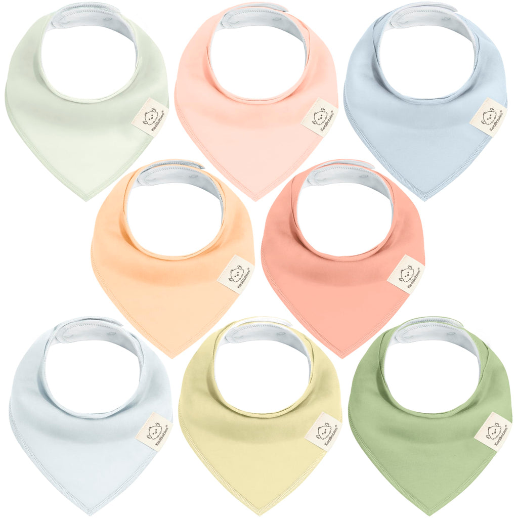 KeaBabies 8pk Organic Baby Bandana Bibs for Drooling and Teething (Dew)