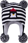 LANGZHEN Toddler Kids Infant Winter Hat,Earflap Knit Warm Cap Fleece Lined Beanie for Baby Boys Girls