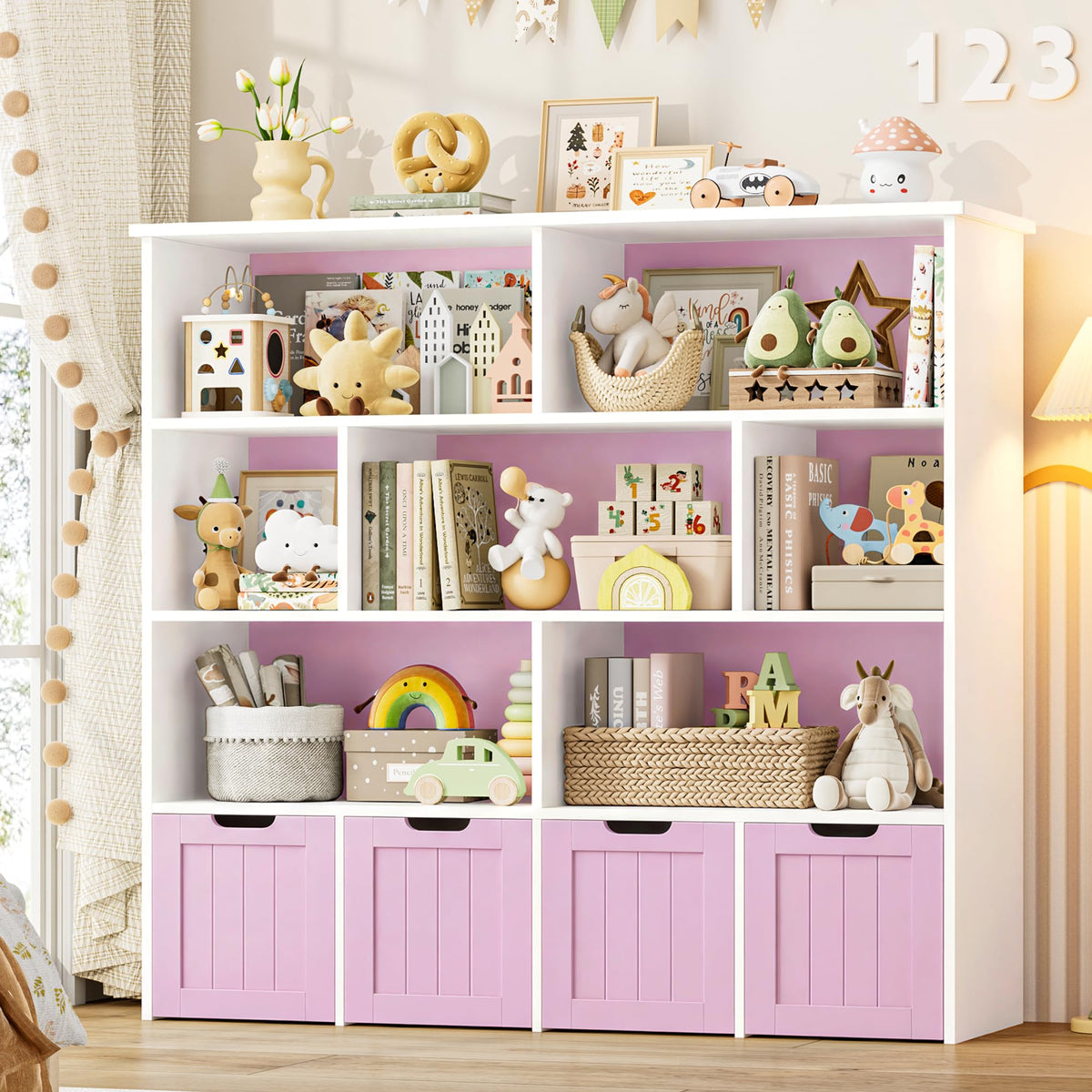 FINETONES Toy Storage Organizer with Movable Drawer Toy Organizer for Kids