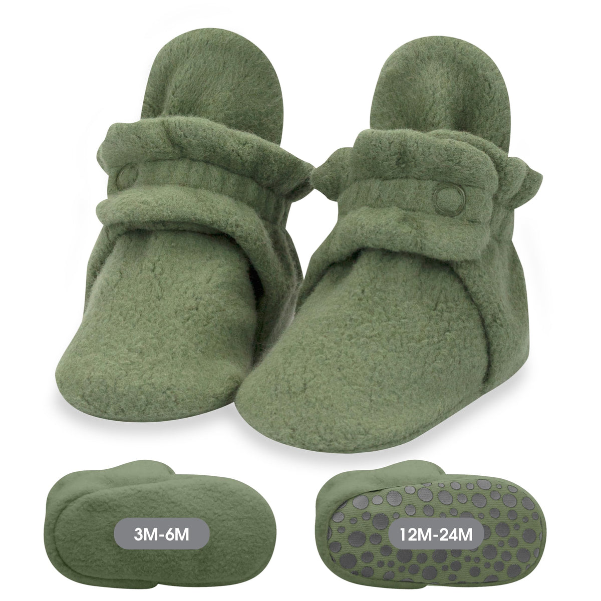 Zutano Unisex Fleece Baby Booties with Organic Cotton Lining, Newborn Essentials, True Navy, 3 Months