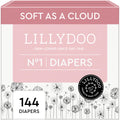 LILLYDOO Baby Diapers, Size 1 (4+ lbs), 144 Count, Hypoallergenic & TCF