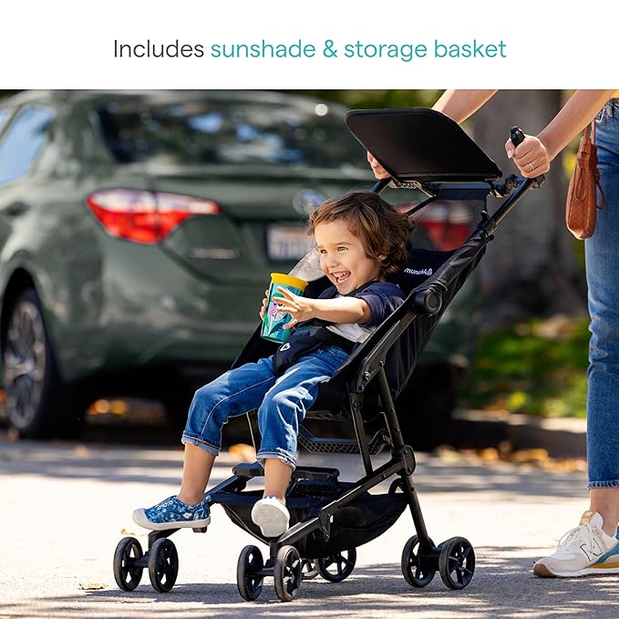 Munchkin Sparrow Travel Baby Stroller, Ultra Compact and Lightweight, for Babies and Toddlers, Black