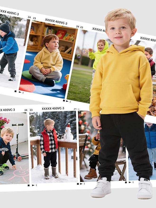 3 Pack Fleece Toddler Boys Sweatpants Kids Joggers Soft Cotton Toddler Boys Girls Sweatpants with Pocket Drawstring