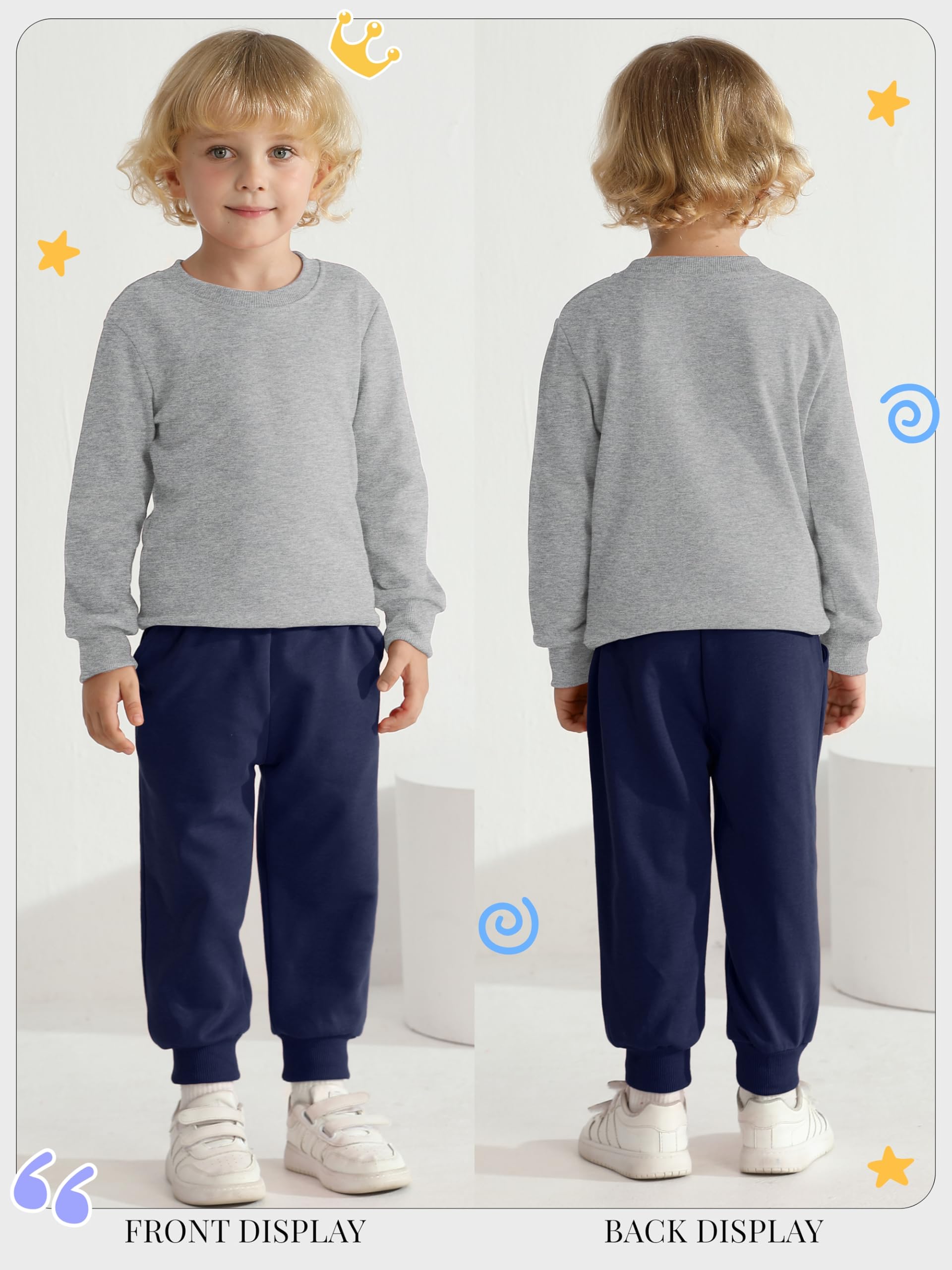 HXP 4 Pack Toddler Boys Sweatpants Cotton Toddler Pants Boys Kids Joggers