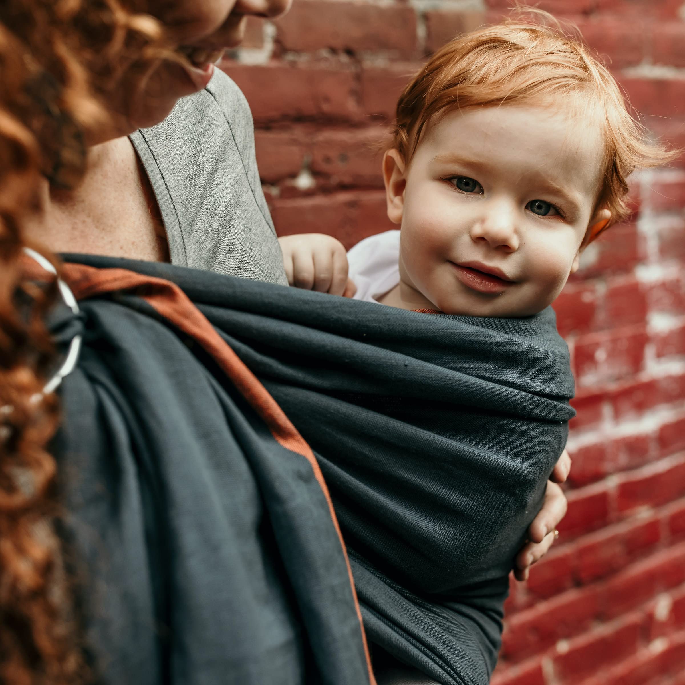 Hip Baby Wrap Ring Sling Carrier for Baby, 8-35 lbs - Stone