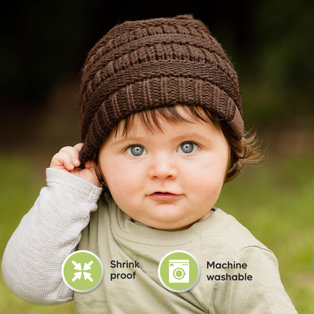 KeaBabies 3-Pack Baby Beanies for Boys, Girls,Soft Cute Baby Hat (Icelandic, 6-36M)
