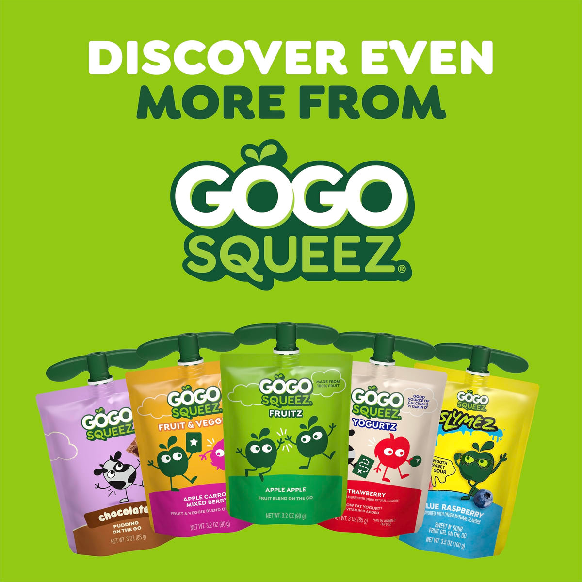 GoGo squeeZ On the Go PuddingZ Variety Pack, 3 oz Pouches, 20 Count