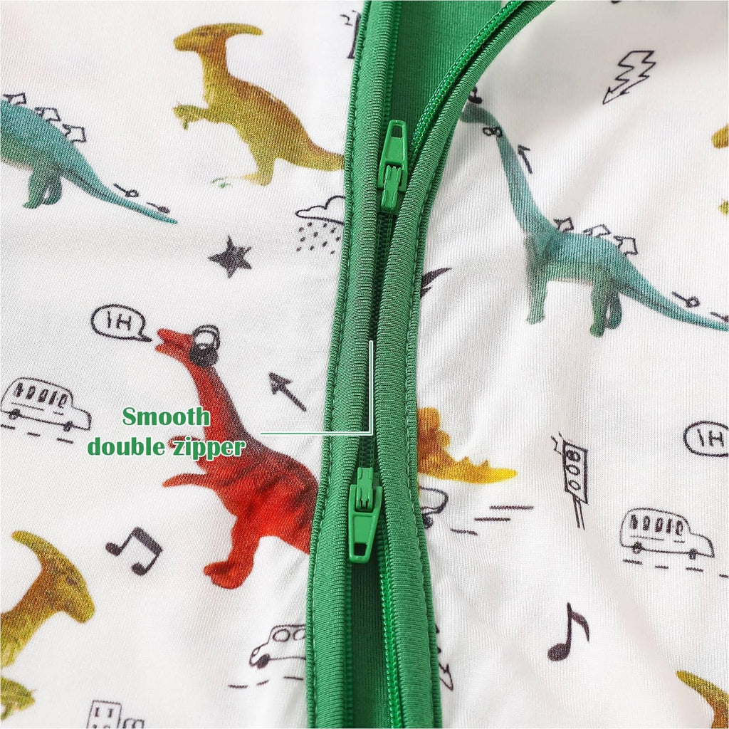 OPAWO Baby Boy Pajamas 3 Pack, 2 Way Zipper Sleepers Baby Boy Girl Romper, Toddler Summer Clothes Outfits 0-24M(Animals/Dinosaurs/Green,0-3 Months)
