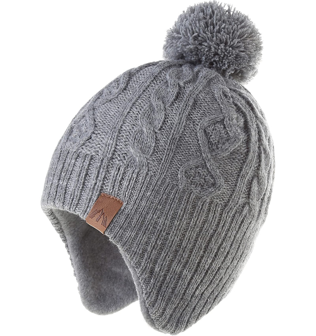 LMLALML Toddler Winter Hat - Kids Knit Warm Fleece Lined Beanie with Pom