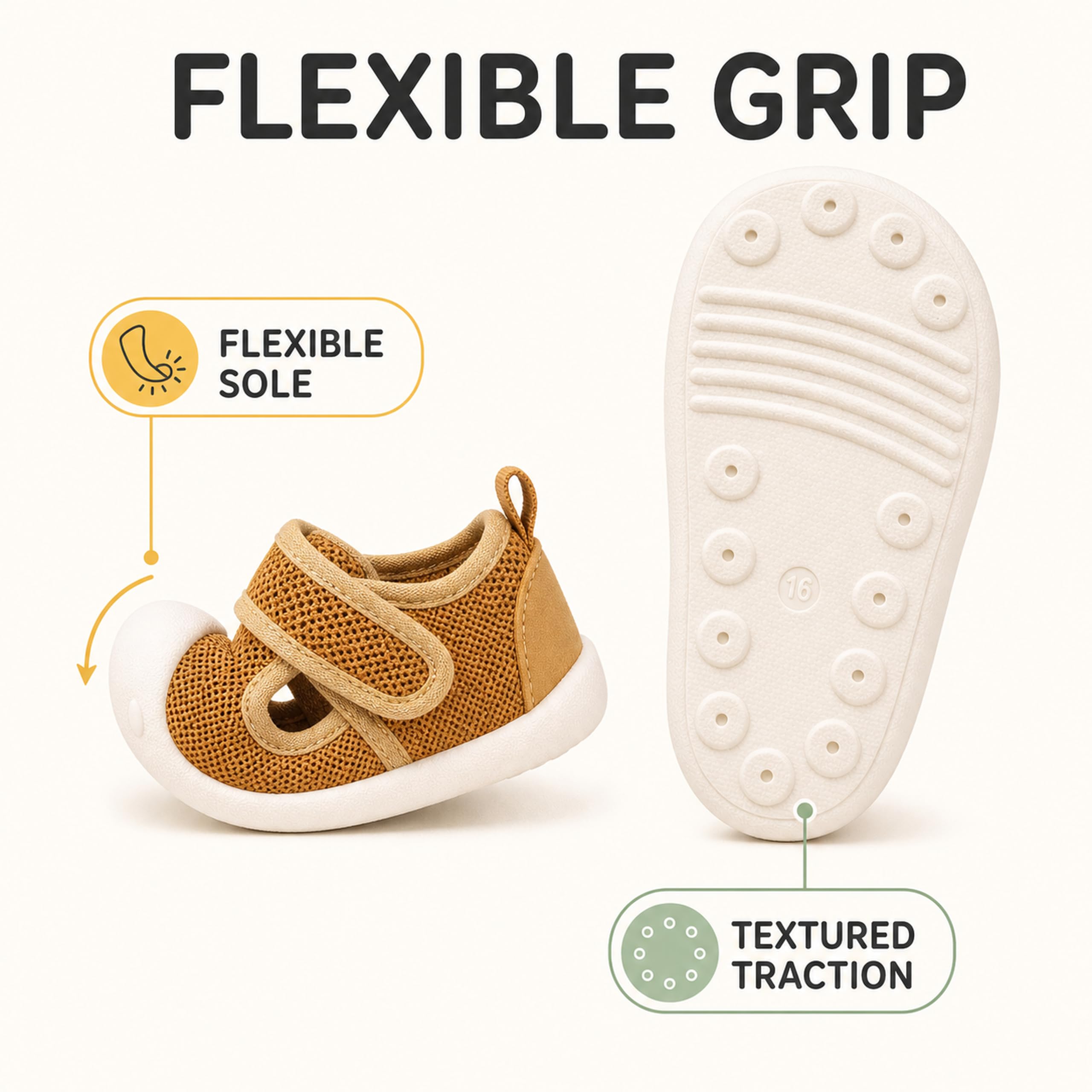 Charrost Baby Sandals Toddler Wide Toe First Walker Shoes
