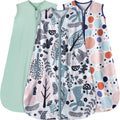 GUNTAIL Baby Sleep Sack 0-6 Months 3 Pack Baby Wearable Blanket 100% Rayon Cotton 2-Way Zipper Toddler Sleeping Sack.Comfy Soft Lightweight TOG 0.3 (Rabbit&Rocks&Green, 0-6 Months)