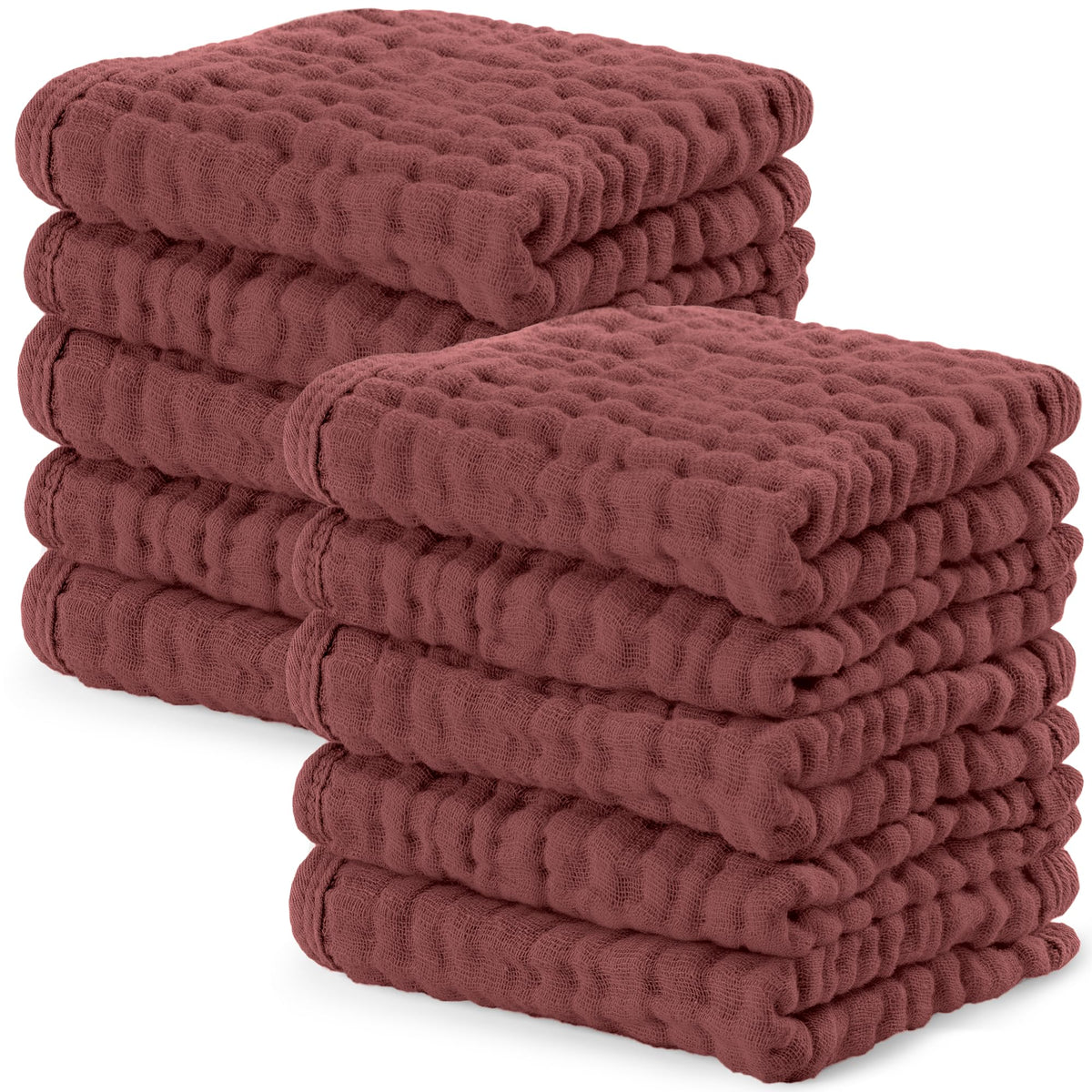 Comfy Cubs Muslin Baby Washcloths 10"x10" 6 Pk - Sand