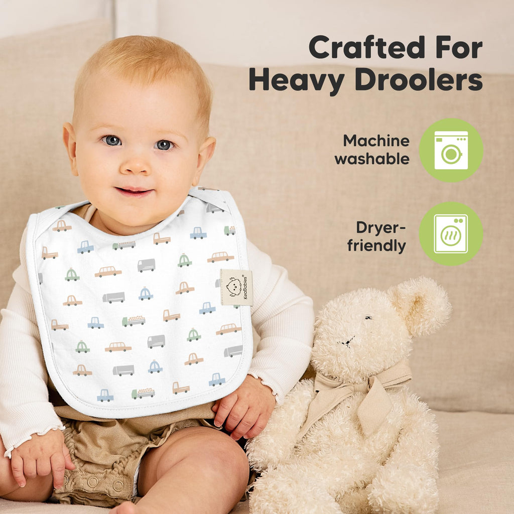 KeaBabies 8-Pack Bibs for Baby Girls, Boys, Pullover Baby Bibs (Vessels)