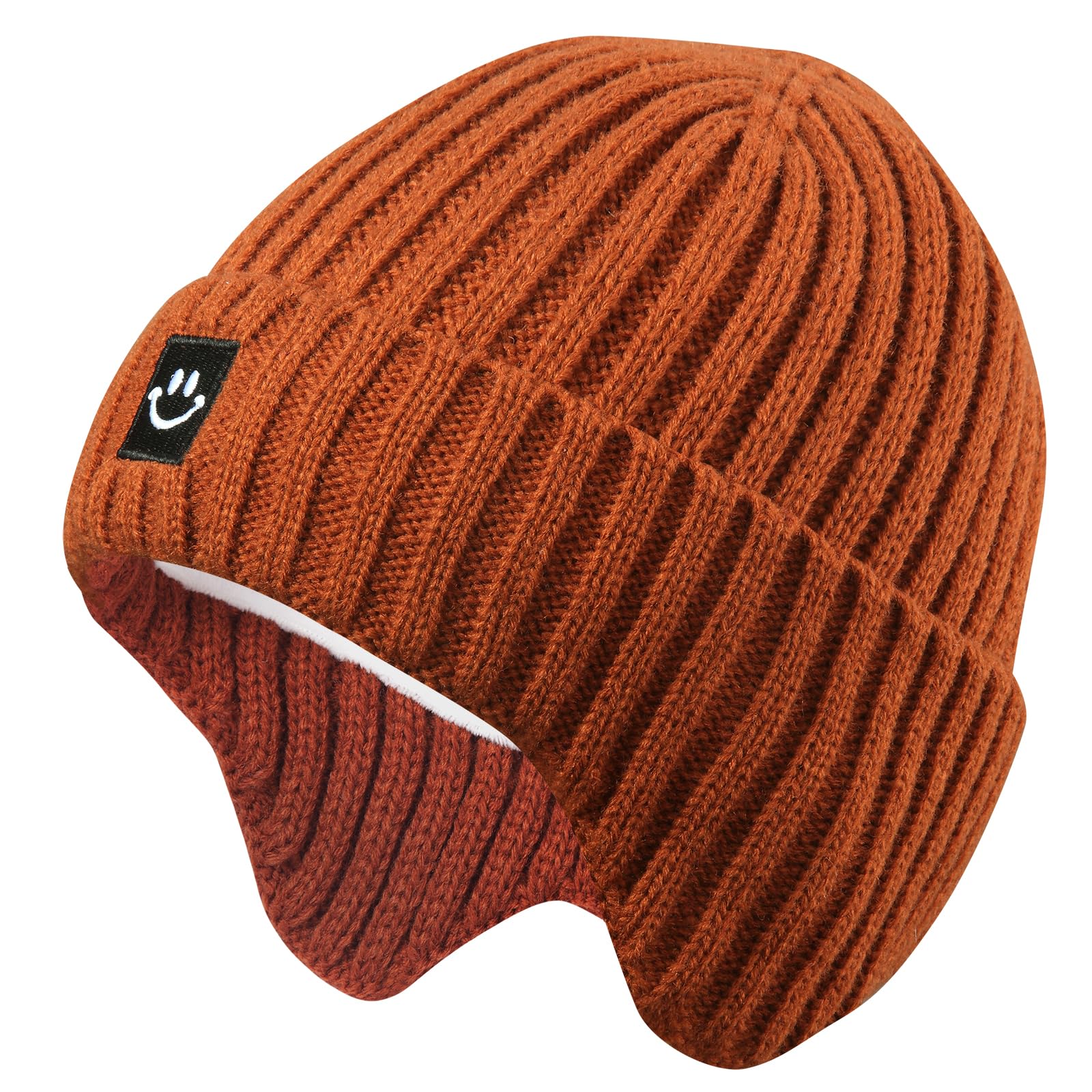MaxNova Cute Beanies for Kids 0-6 Months Dark Orange
