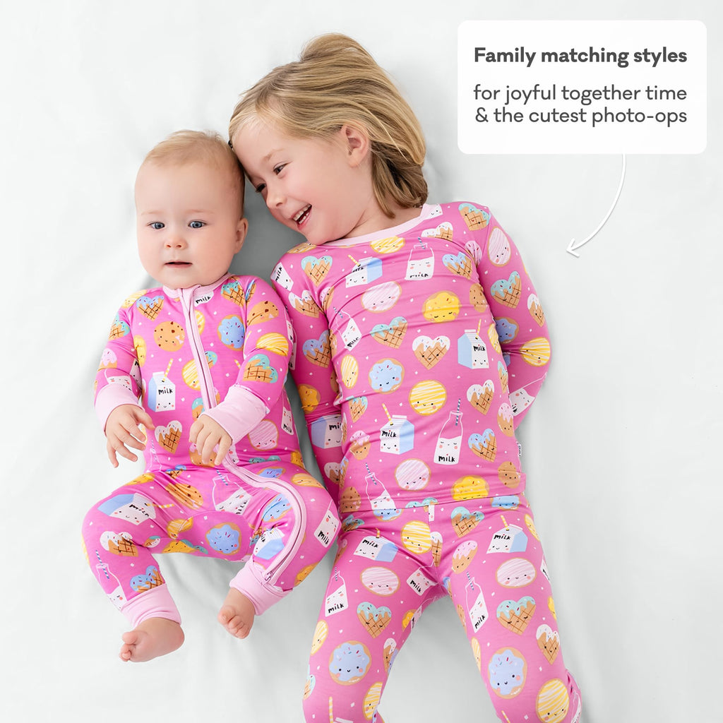 Little Sleepies Baby Pajamas, Pink Cookies & Milk, 3-6M