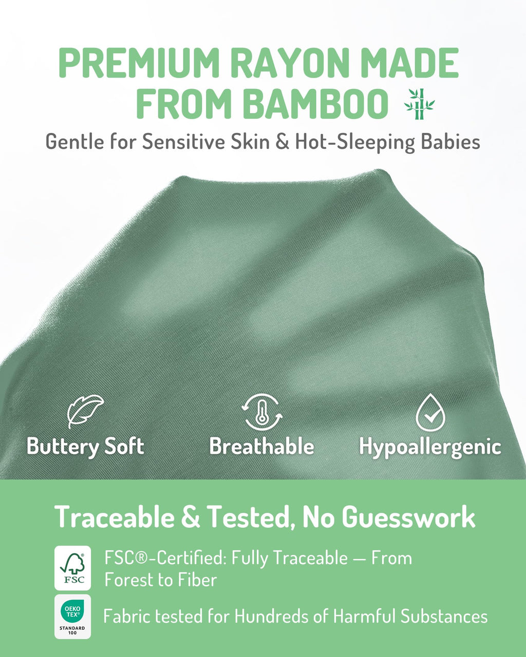 HAPIU Rayon from Bamboo Baby Footed Pajamas, 2 Way Premium Zipper, Footie for Baby Boy Girls, Newborn-24 Months, 2-Pack, Dinosaur boy & Dark Forest Green, Newborn