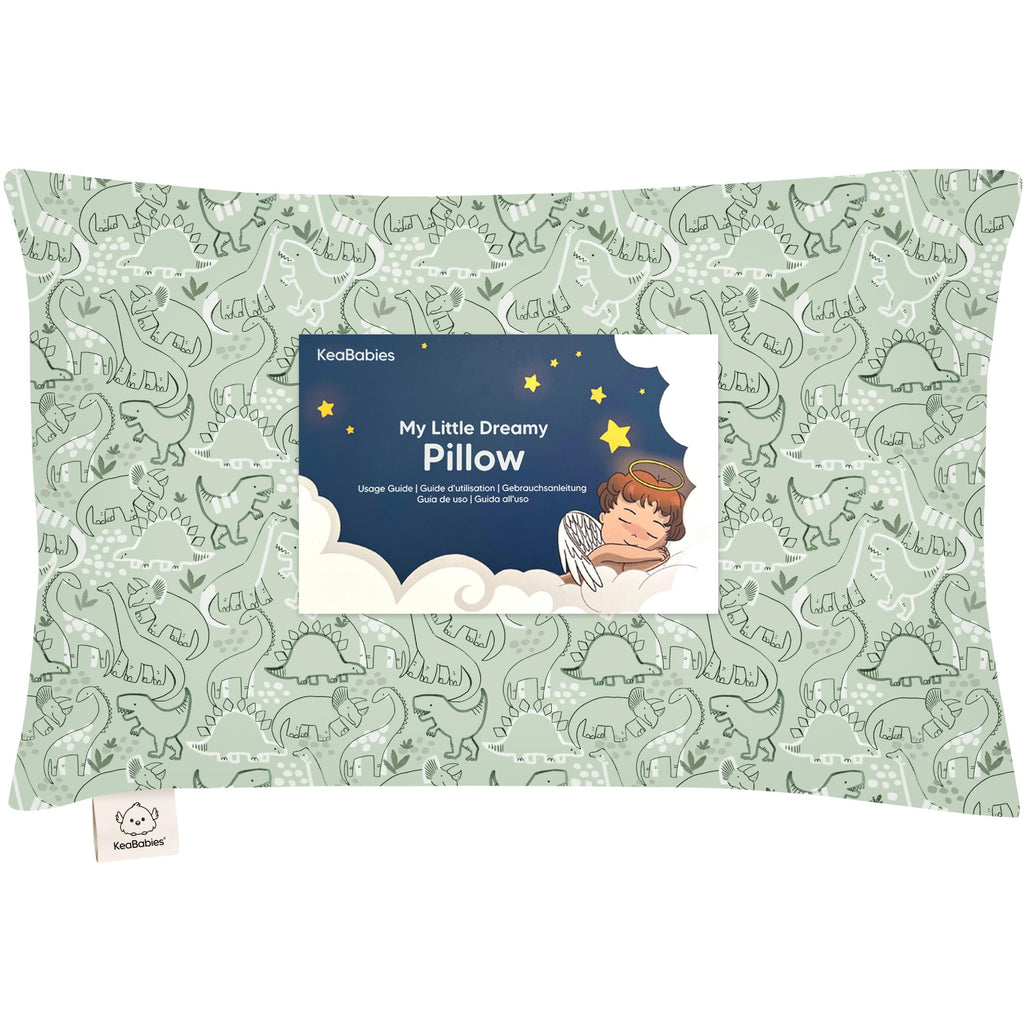 Toddler Pillow with Pillowcase, 13x18 My Little Dreamy Pillow (DinoDood)